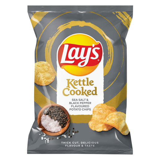 Lays Sea Salt & Black Pepper Kettle Cooked 120g