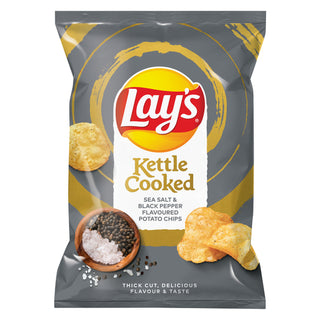 Lays Sea Salt & Black Pepper Kettle Cooked 120g