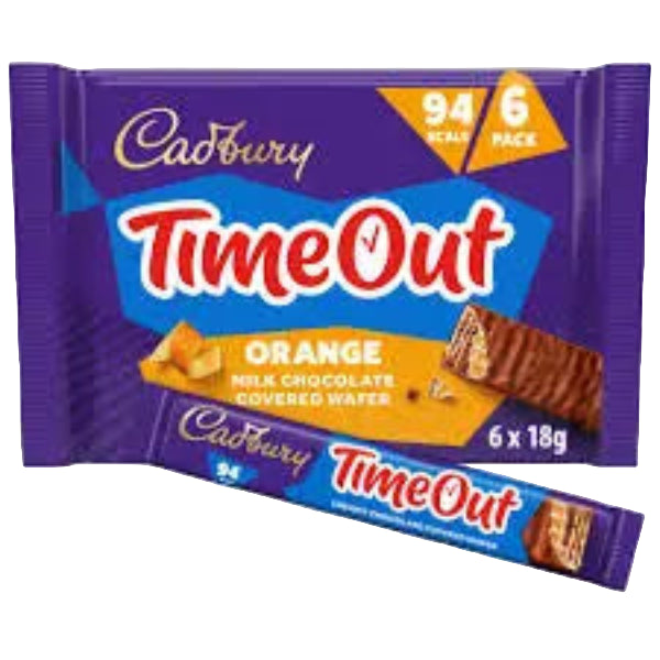 Cadbury Timeout Orange Chocolate Bars 6 Pack