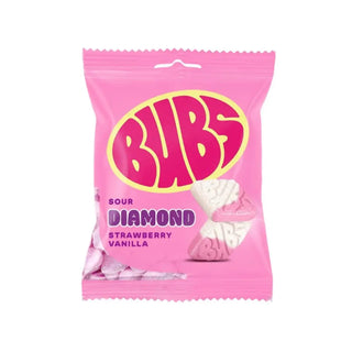Bubs Swedish Candy Sour Diamonds Strawberry Vanilla 156g
