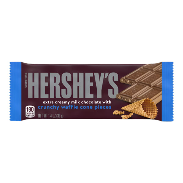 Hersheys Extra Creamy Milk Chocolate with Crunchy Waffle Cone Pieces 46g  