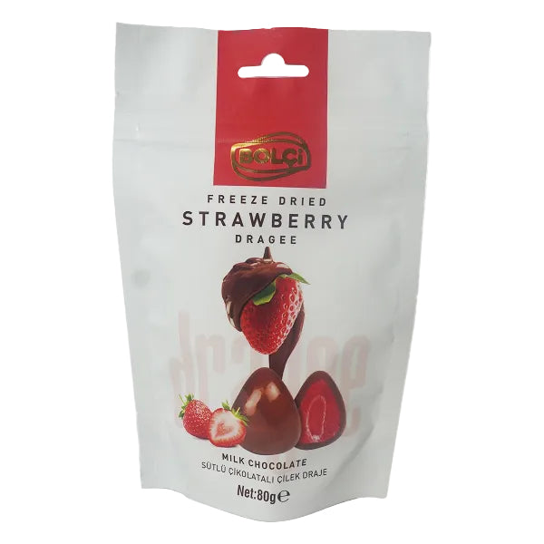 Bolci Milk Chocolate Freeze  Dried Strawberry Dragee 80g