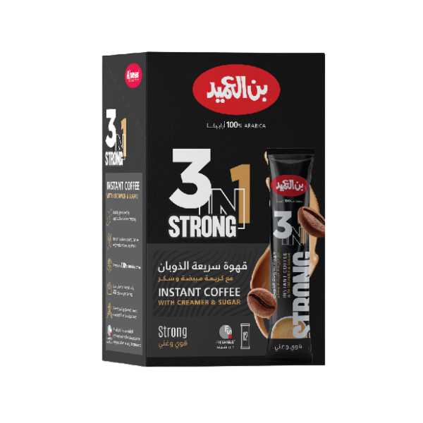 Alameed Strong 3 in 1 Instant Coffee With Creamer & Sugar 18 Pack