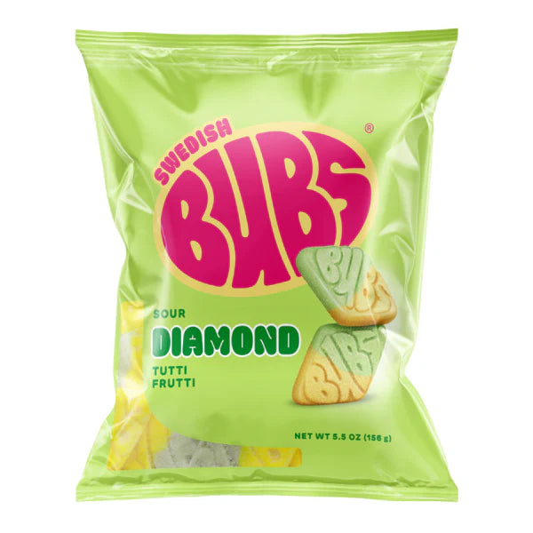 Bubs Swedish Candy Sour Diamonds Tutti Frutti 156g