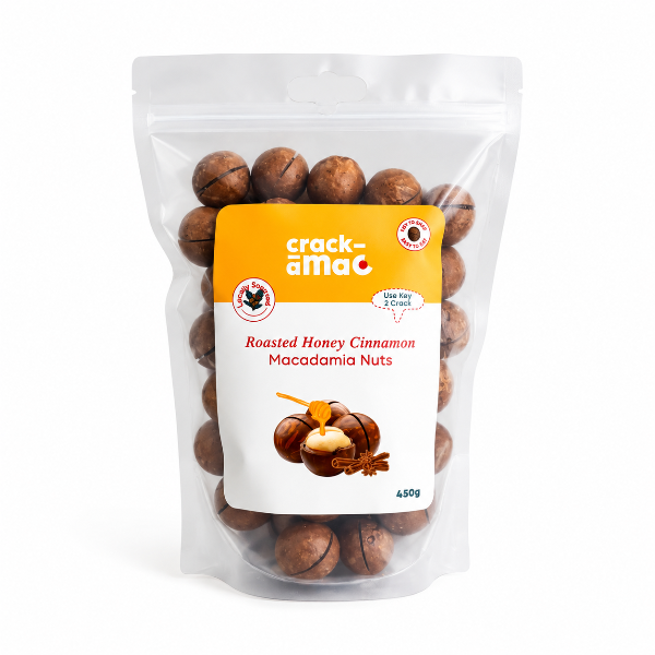 Crack-A-Mac Macadamia Nuts Roasted Honey Cinnamon 160g