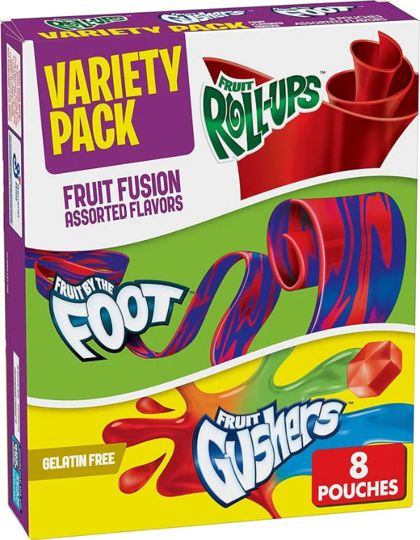 Fruit Roll Ups Foot by the Fruit & Gushers Variety Pack 144g