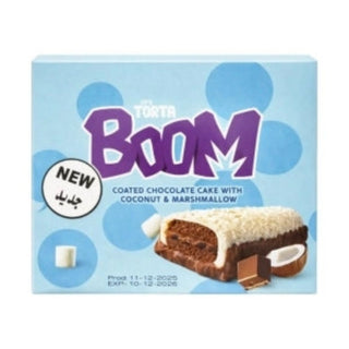 Torta Boom Coated Chocolate Cake With Coconut & Marshmallow (Box of 12 x 40g)