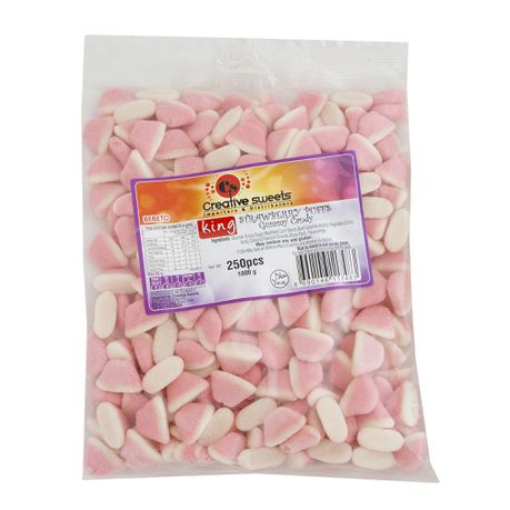 King Strawberry Puffs Gummy Candy 250 pcs 1kg