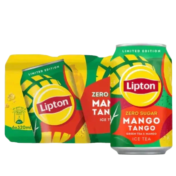 Lipton Ice Tea Mango Tango Zero Sugar 320ml 6 Pack (Dubai Import)