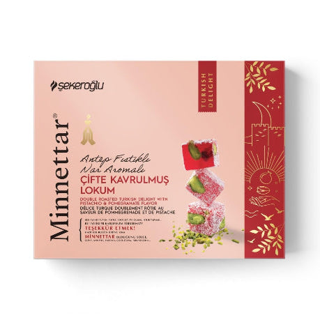 Minnettar Pistachio & Pomegranate Turkish Delight 300g