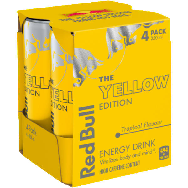 Red Bull Tropical Yellow Edition 4 Pack 250ml