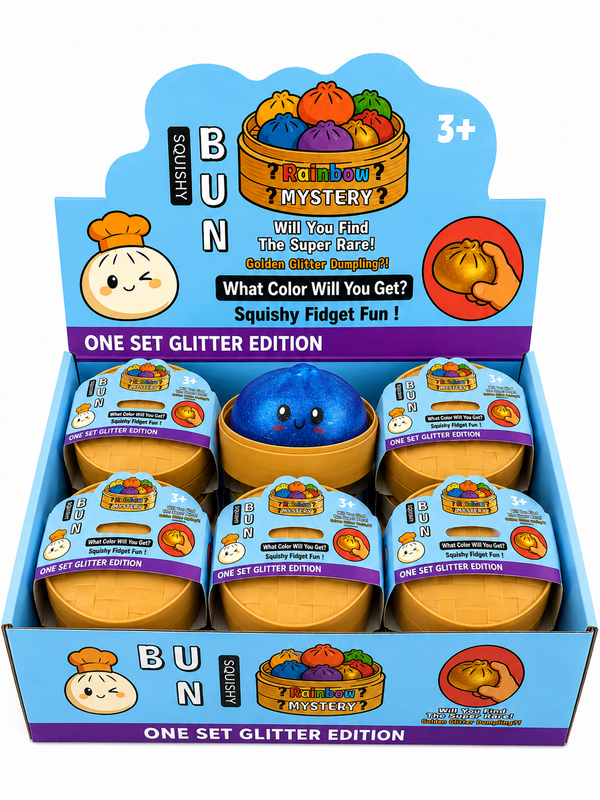 Squishy Bun - One Set Glitter With Light Rainbow Mystery (Price for 1)