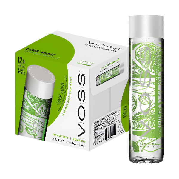 VOSS Sparkling 375ml Glass Lime Mint Box of 12