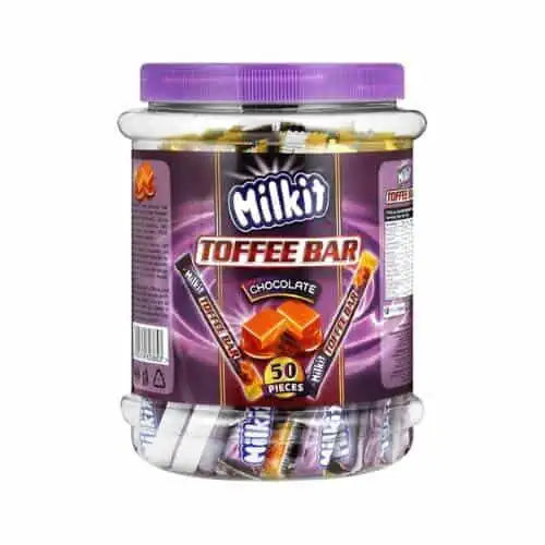 Milkit Sweets Milkit Toffee Bar Chocolate Tub Individually Wrapped 50pcs 500g | Sweet ...