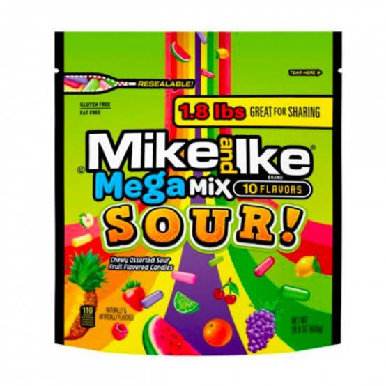 Mike & Ike Mega Mix Sours Candies Bag 816g