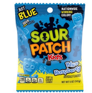 5 Packs of Sour Patch Blue Raspberry 102g (Expiry Aug 24)