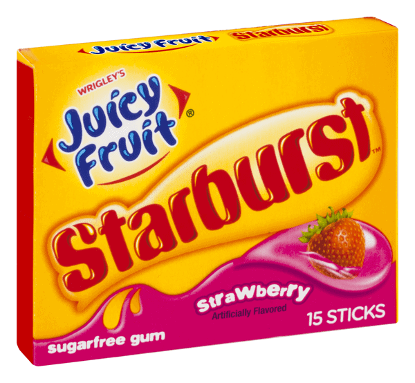 Wrigley's Juicy Fruit Starburst Strawberry 15 Sticks