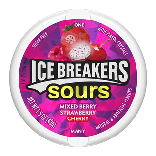 Ice Breakers Sours Sugar Free - Mixed Berry, Strawberry, Cherry 42g